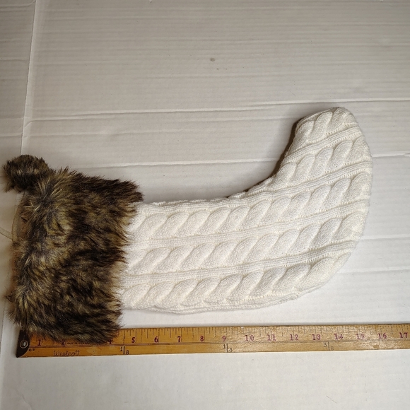 Wondershop at Target Stocking in Cable Knit with Fake Fur Top and Pom Poms - Picture 16 of 16
